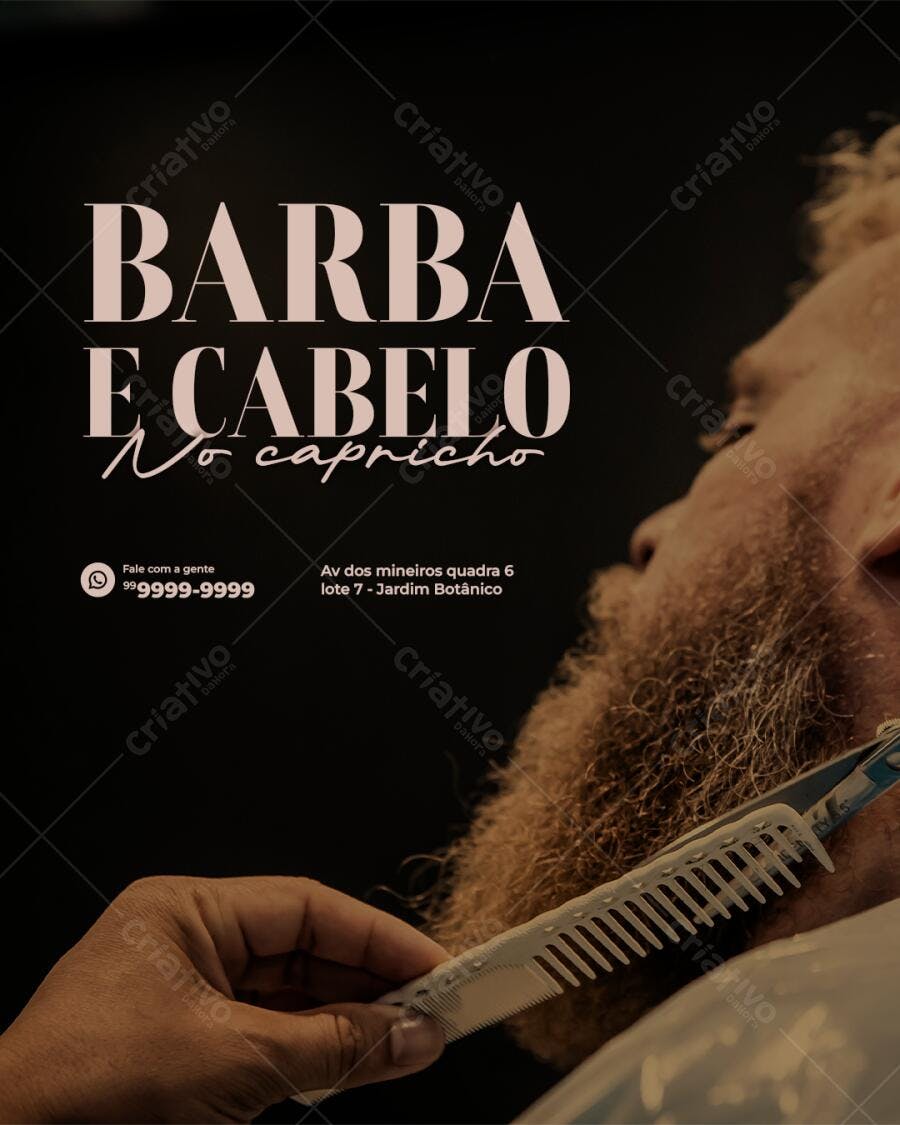 Post para Barbearia PSD Editável