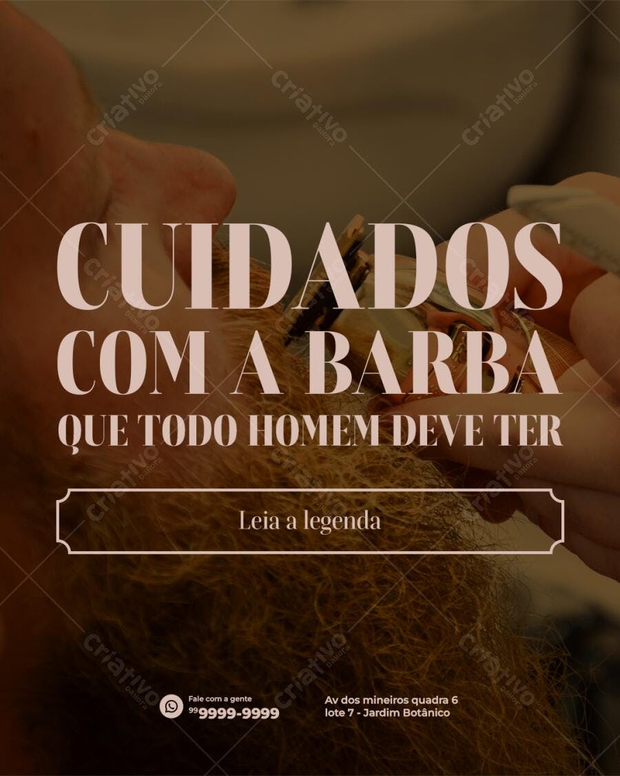 Post para Dia do Barbeiro PSD Editável