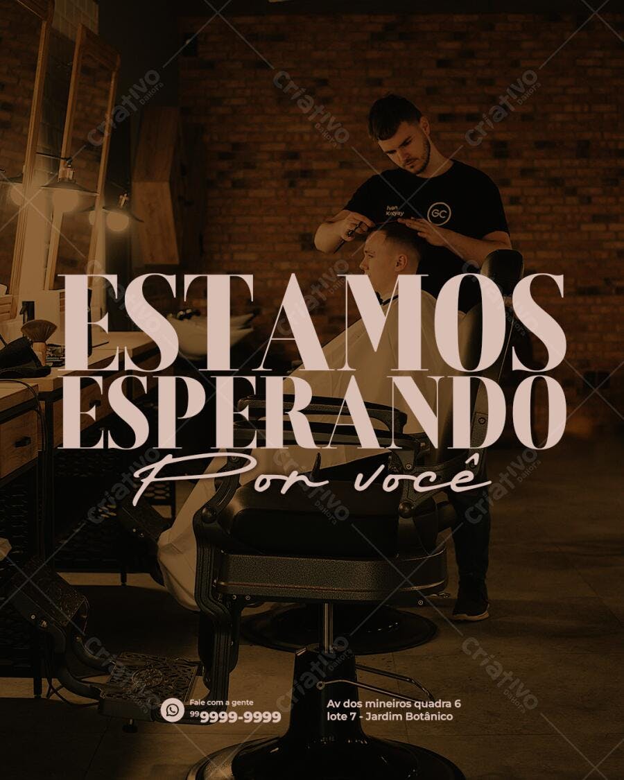 Post para Barbearia PSD Editável