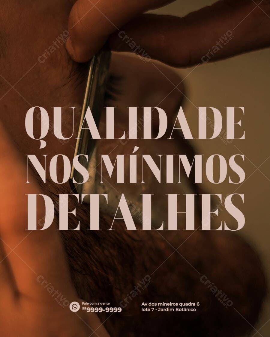 Post para Barbearia PSD Editável