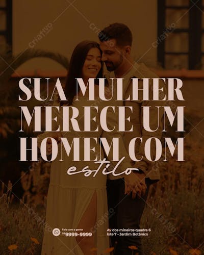 Sua mulher merece um homem com estilo Psd Barbearia