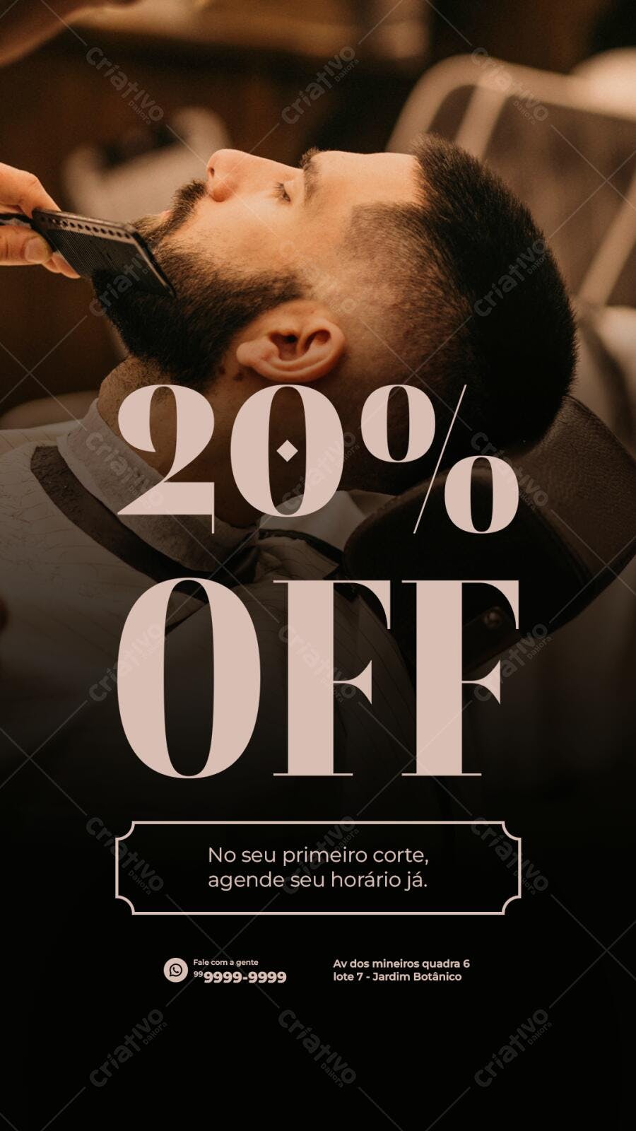 Flyer para Promoção Barbearia PSD Editável