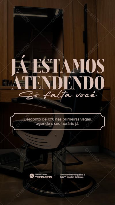 Já estamos atendendo, só falta você.