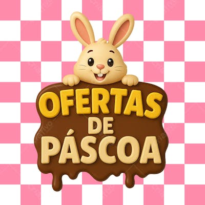 Selo 3D de Páscoa com tema de Oferta de Páscoa