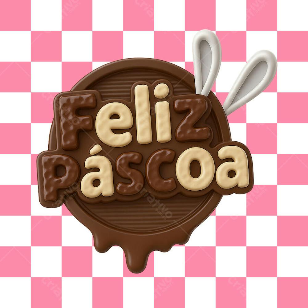 Selo 3D de Páscoa com tema de Oferta de Páscoa
