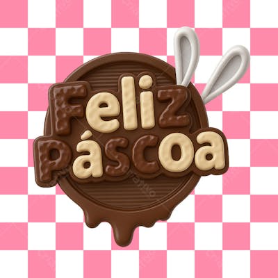Selo 3D de Páscoa com tema de Oferta de Páscoa