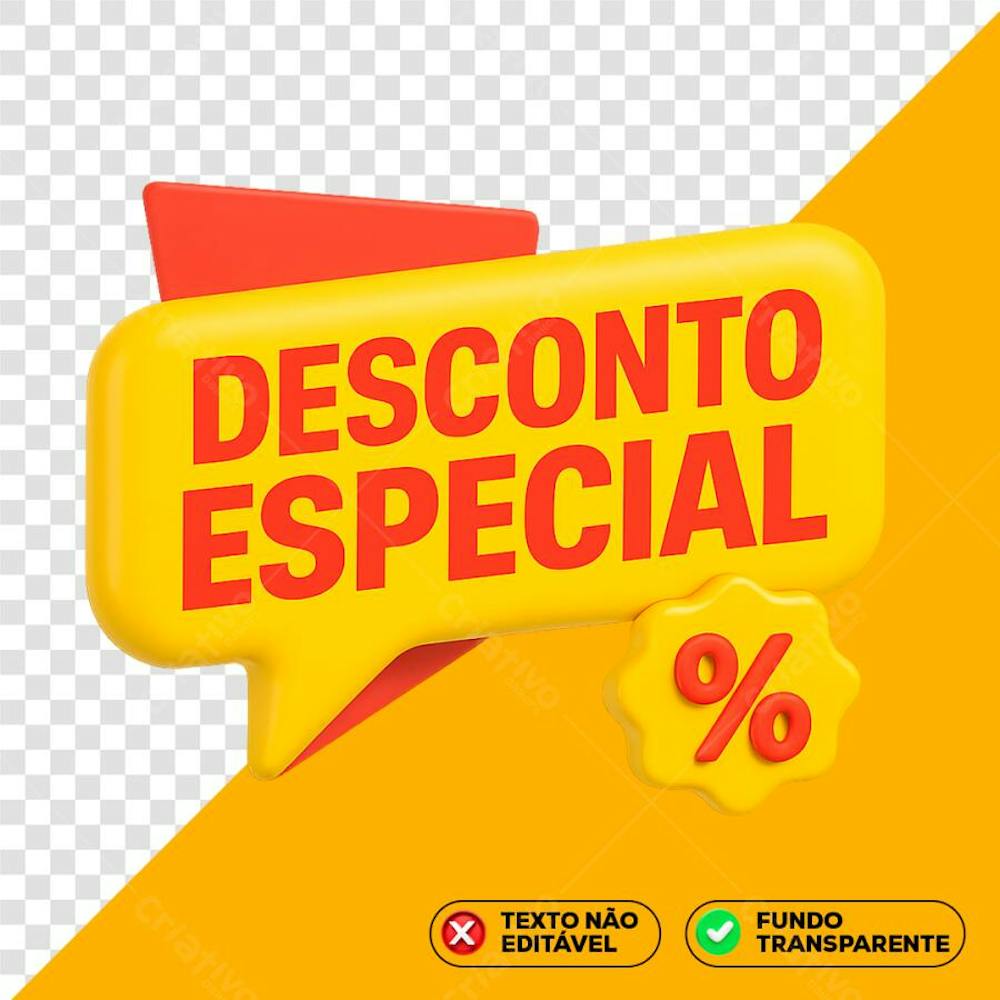 Selo 3D Desconto Especial Amarelo