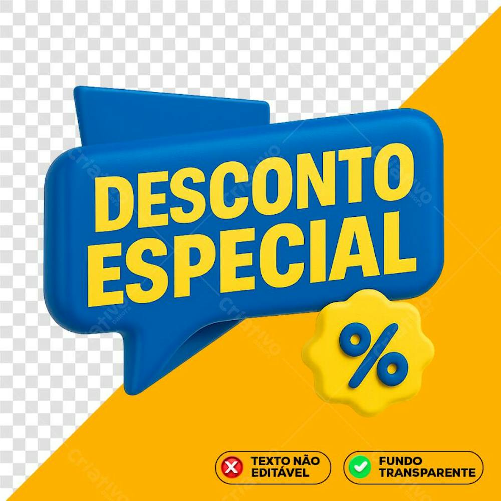 Selo 3D Desconto Especial Azul