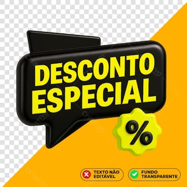 Selo 3D Desconto Especial Preto