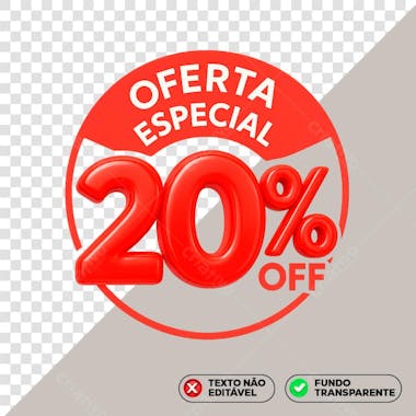 Oferta Especial 20% Selo 3D