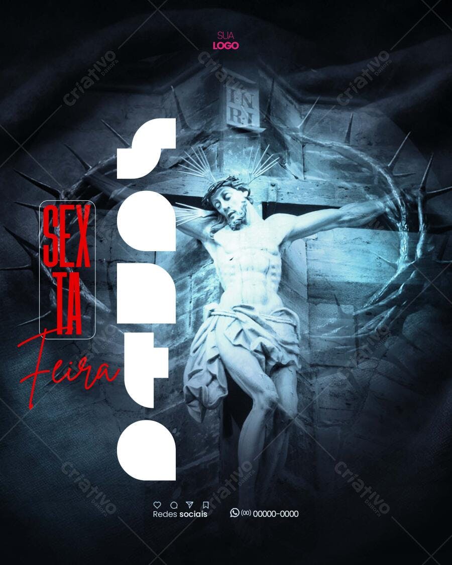 Flyer para Semana Santa PSD Editável