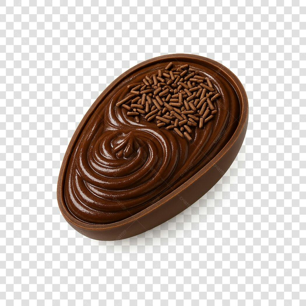 Mockup Ovo de Páscoa Chocolate PNG com fundo transparente