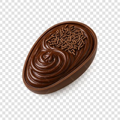 Ovo de chocolate com colher png transparente