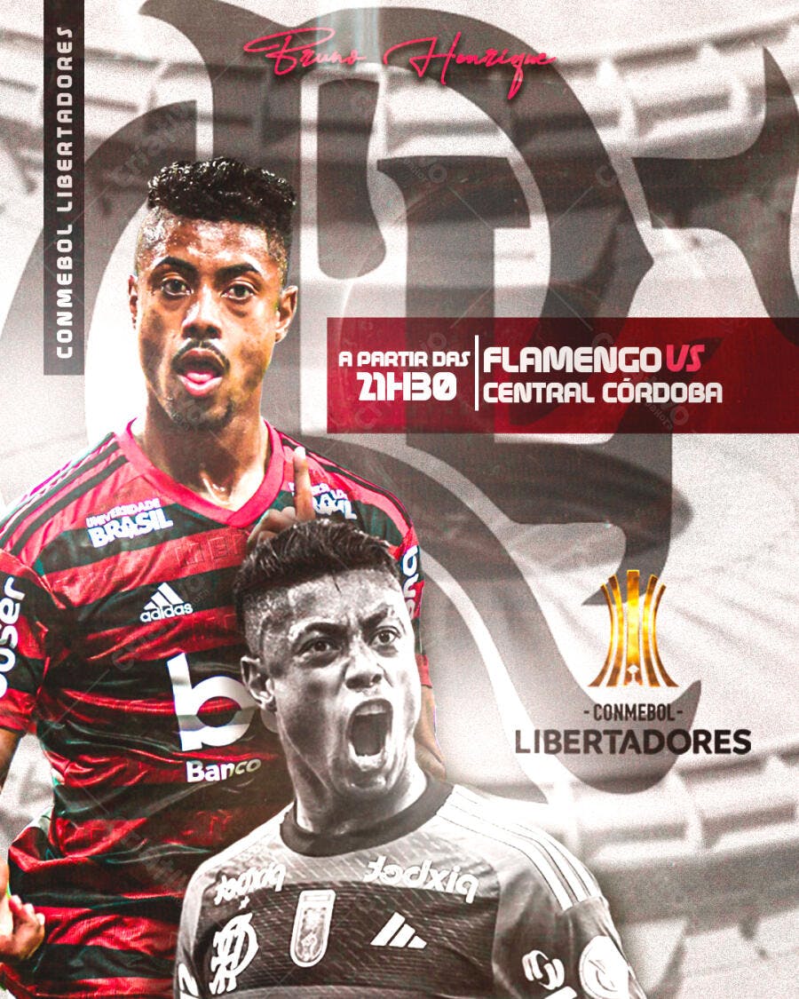 Flyer Flamengo x Central Córdoba PSD Editável
