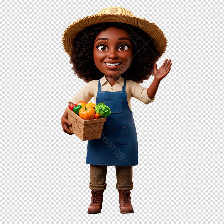 Ilustração Agricultora PSD Editável