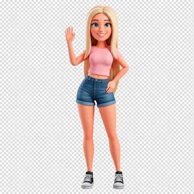 Menina loira mascote