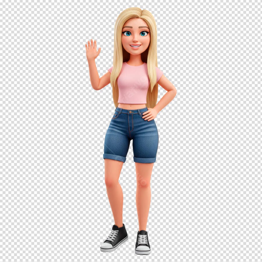PSD Personagem Feminino para Redes Sociais PSD Editável