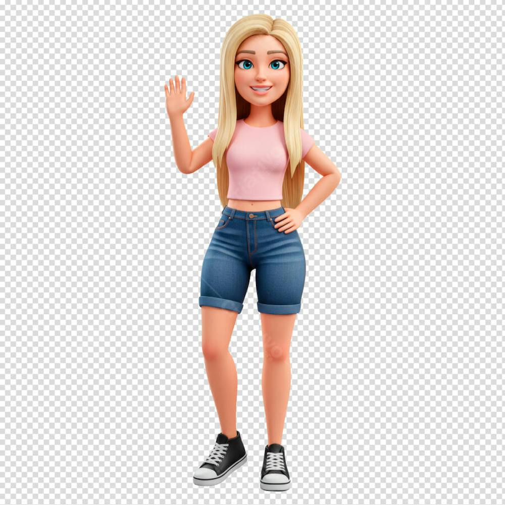 Menina loira mascote