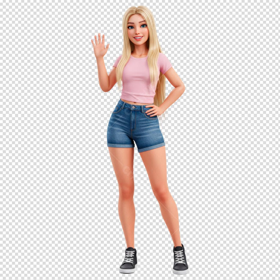 PSD Personagem Feminina para Mídias Sociais PSD Editável