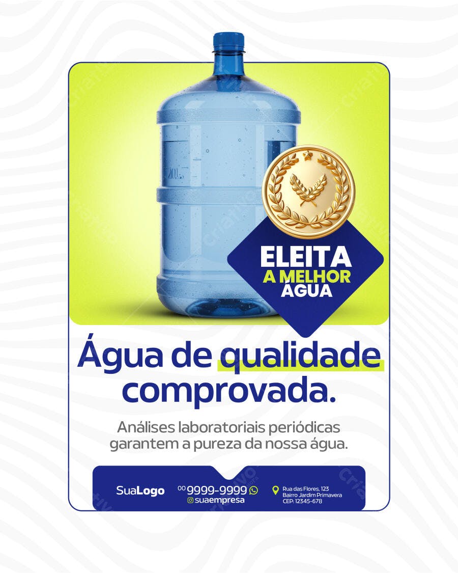 Flyer Água Mineral PSD Editável
