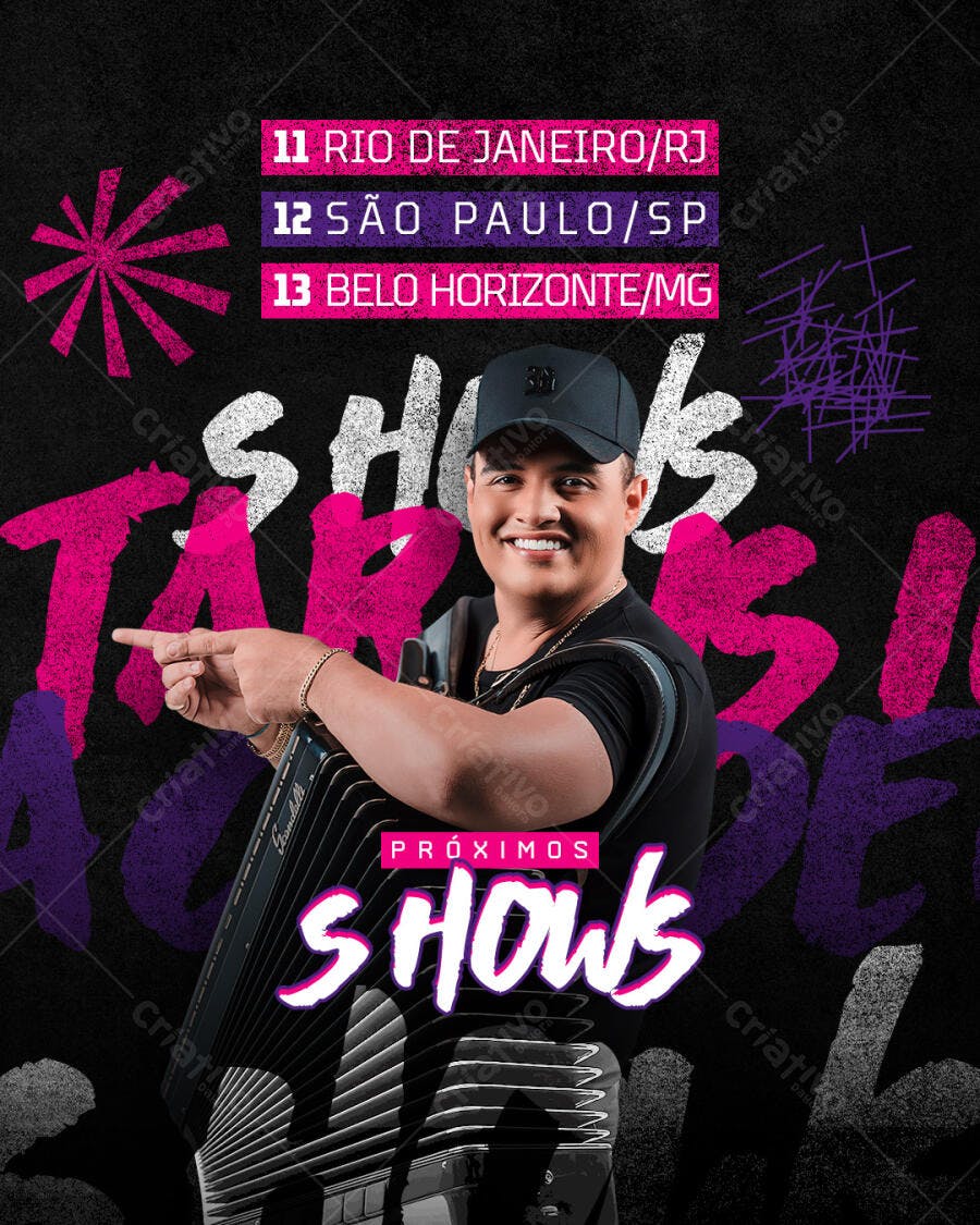 Flyer para Shows Tarcisio do Acordeon PSD Editável