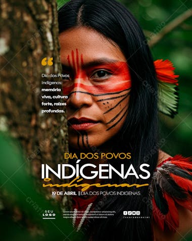 Dia dos Povos Indígenas Índios 19 de Abril social media feed editável (4)
