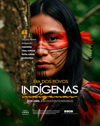 Dia dos Povos Indígenas Índios 19 de Abril social media feed editável (4)