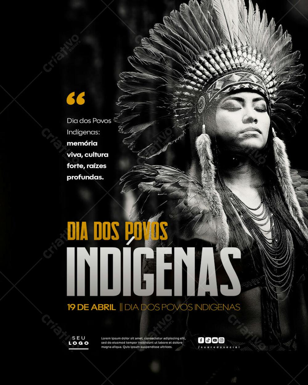 Dia dos Povos Indígenas Índios 19 de Abril social media feed editável (2)