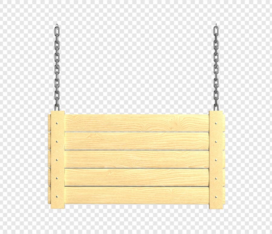 Placa de Madeira Suspensa PSD Editável