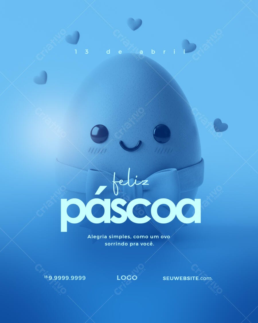 Flyer Páscoa 13 de Abril PSD Editável