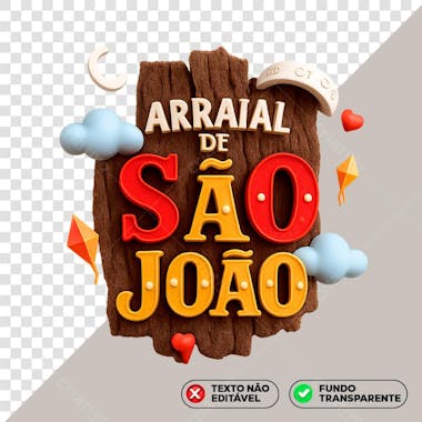 Selo 3D de Arraial São João - Festa Junina