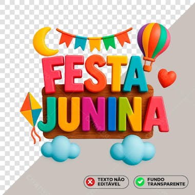 Selo 3D Festa Junina São João PNG