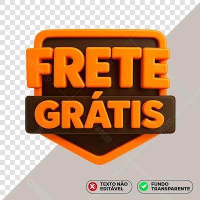 Frete Grátis Selo 3D PNG