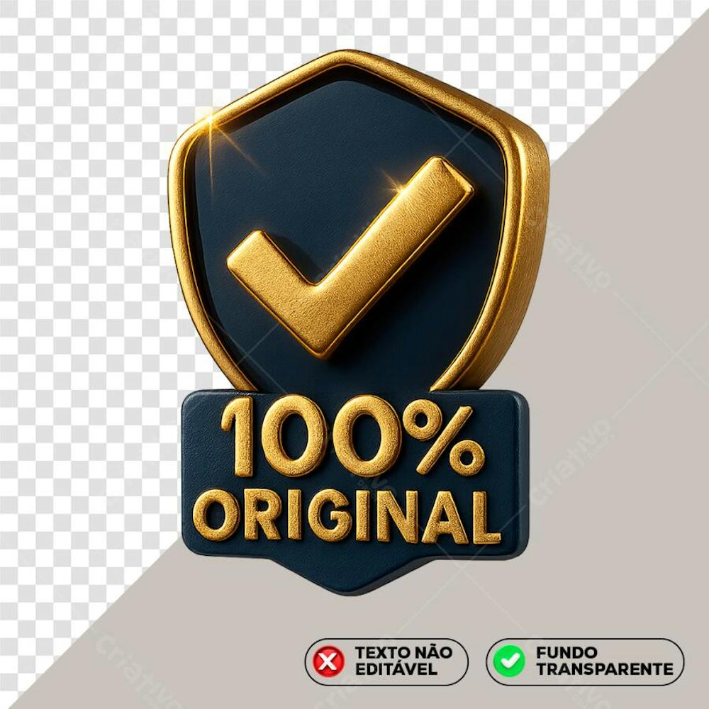 100% Original Selo 3D PNG