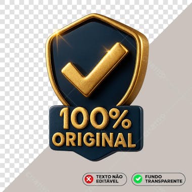 100% Original Selo 3D PNG