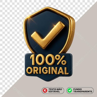100% Original Selo 3D PNG