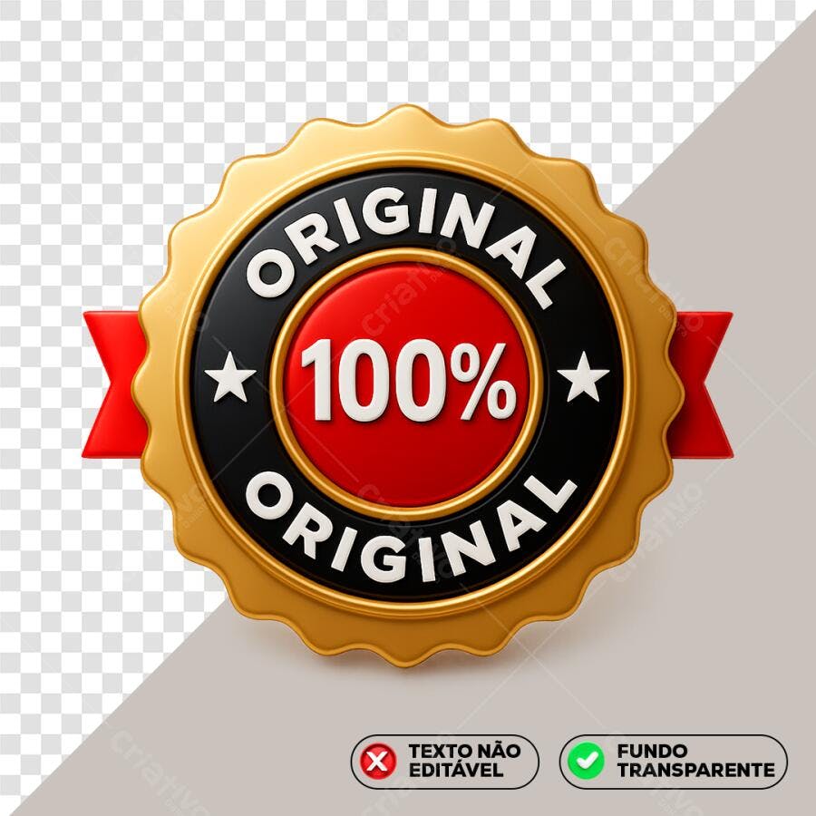 Selo 100% Original PNG com fundo transparente