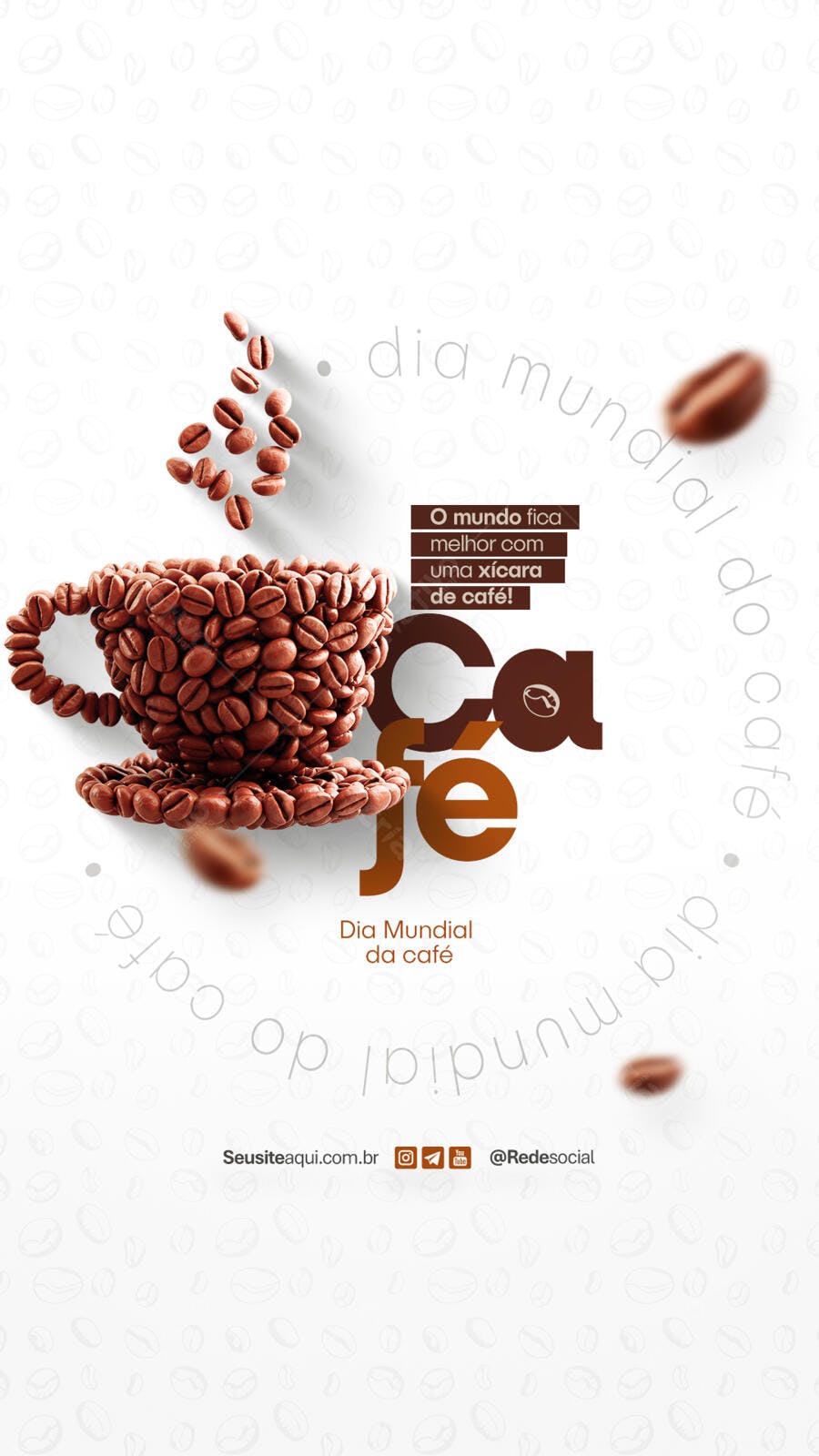 Flyer Dia Mundial do Café PSD Editável