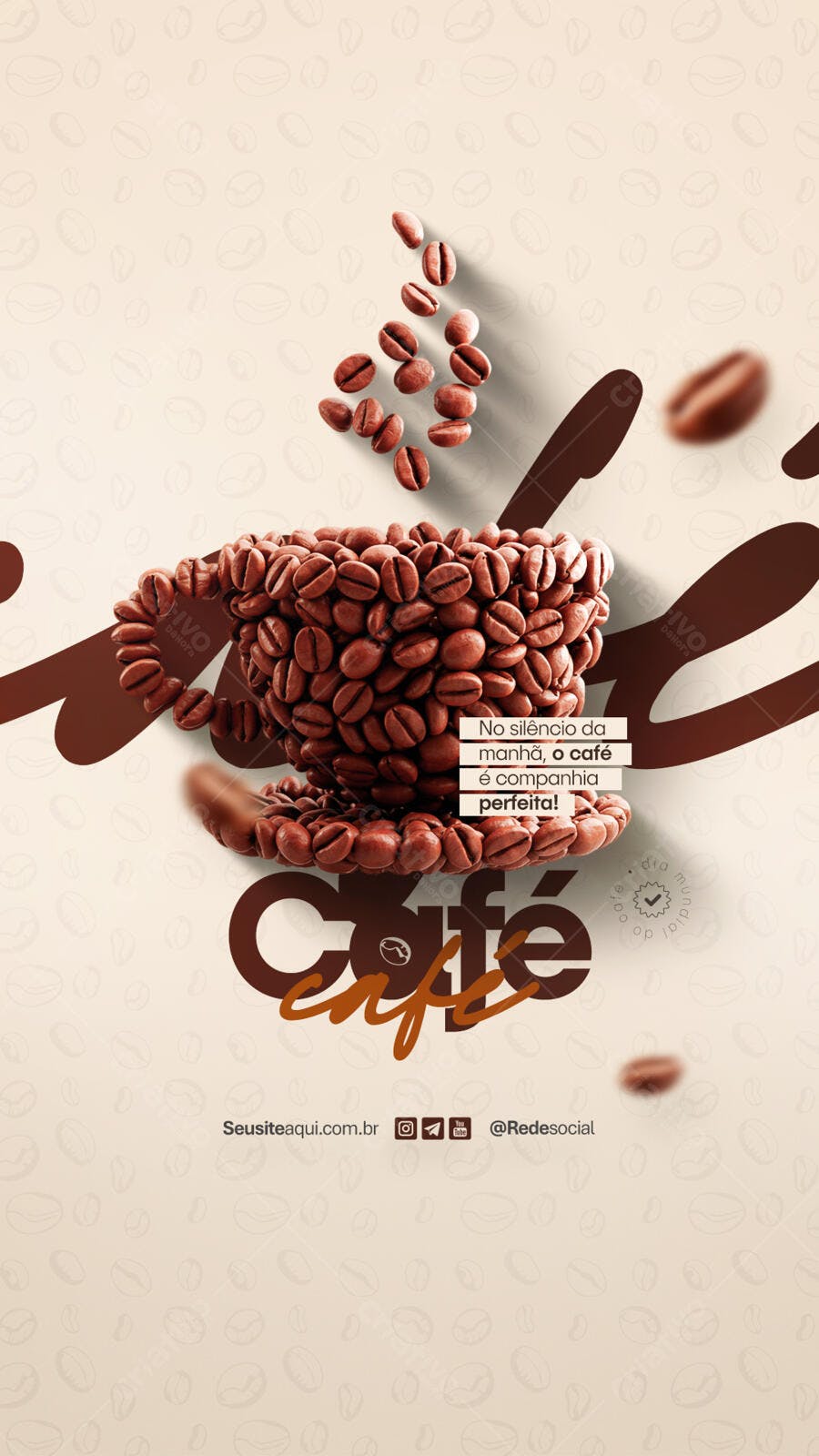Flyer Dia Internacional do Café PSD Editável