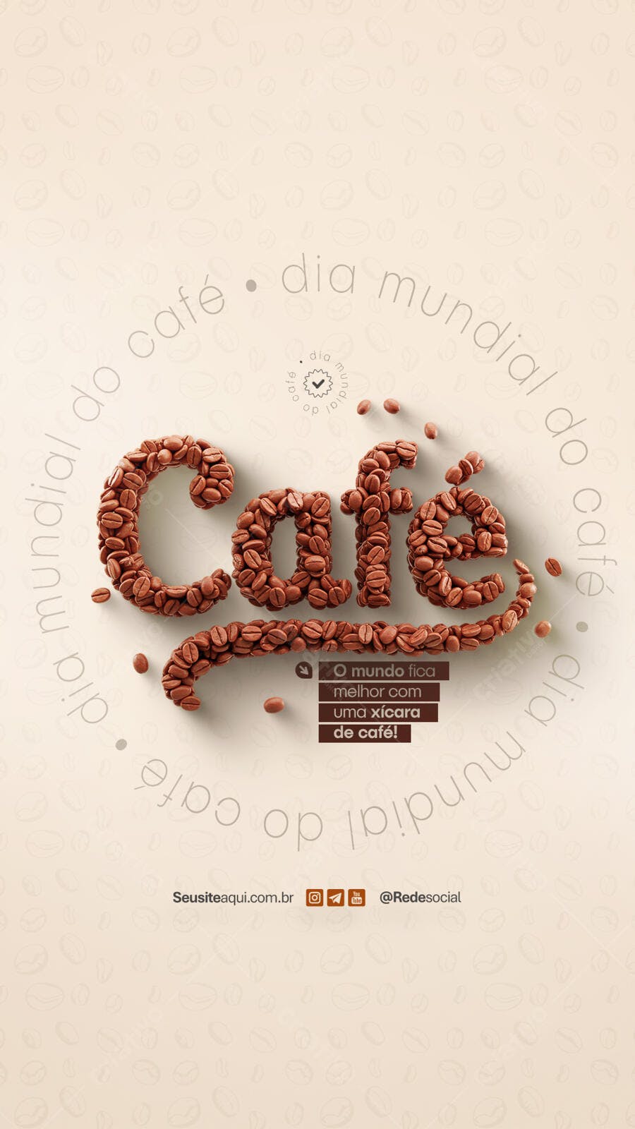 Flyer Dia Mundial do Café PSD Editável