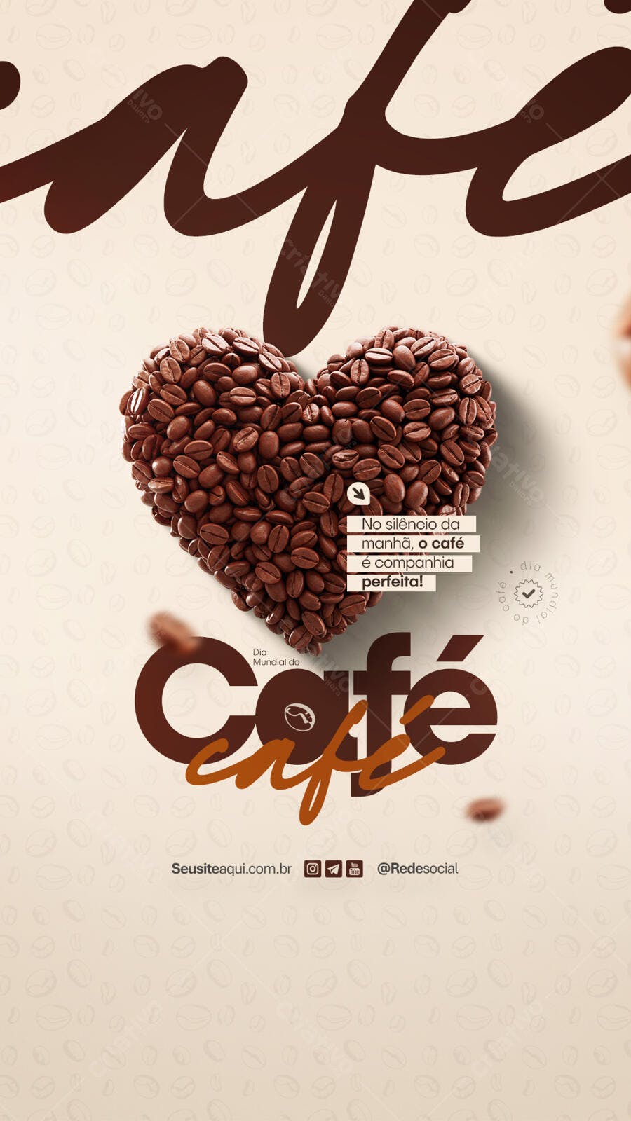 Flyer Dia Mundial do Café PSD Editável