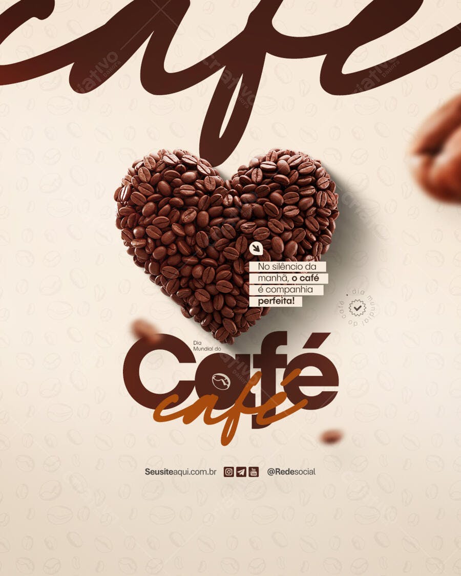 Flyer Dia Mundial do Café PSD Editável