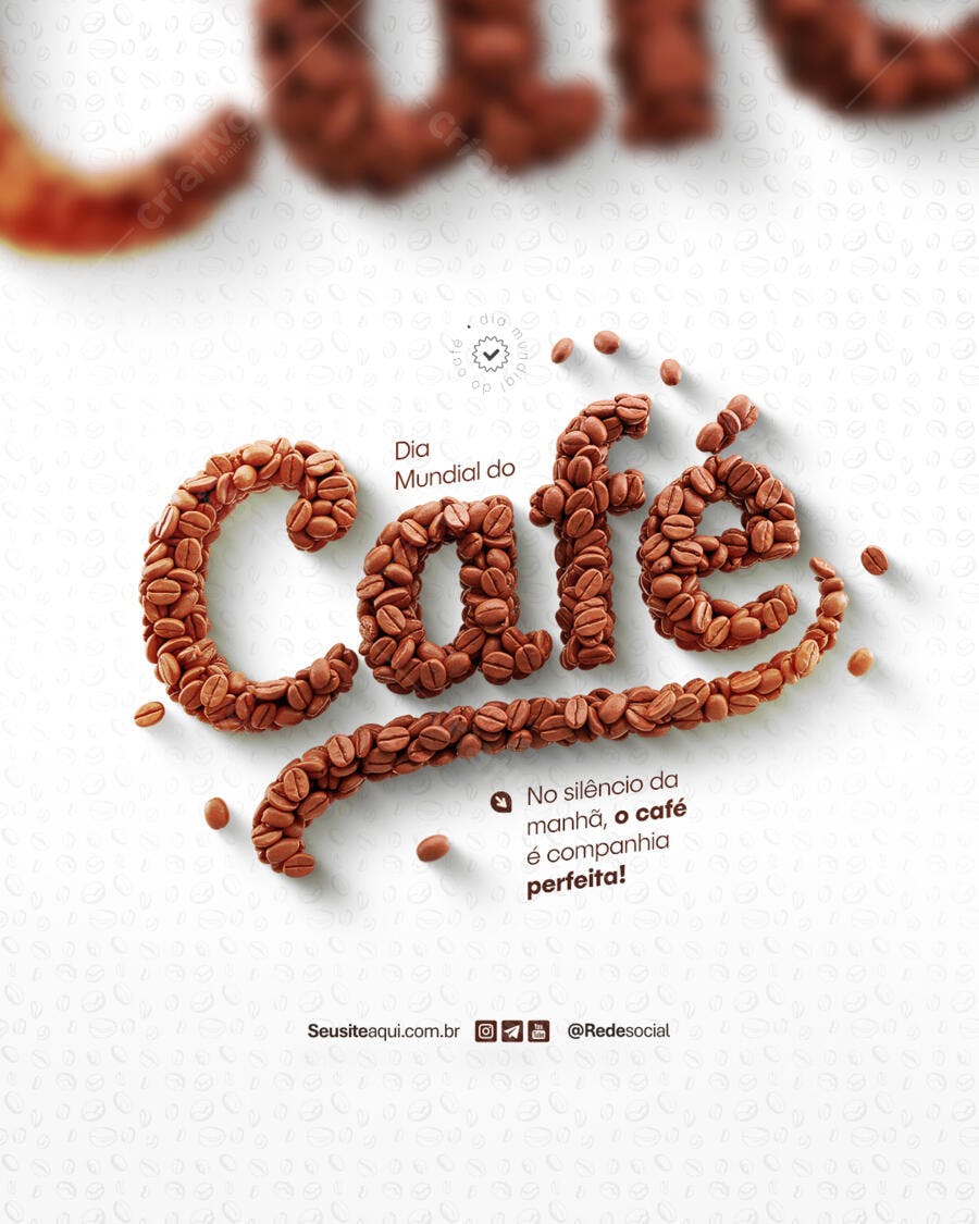 Flyer Dia Mundial do Café PSD Editável