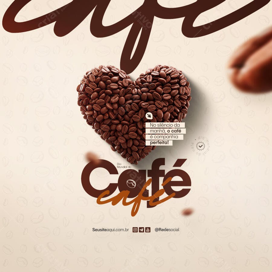 Flyer Dia Mundial do Café PSD Editável