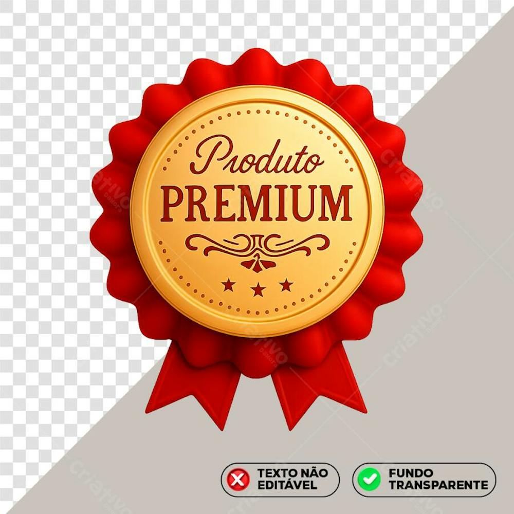 Selo Produto Premium 3D PNG Vermelho