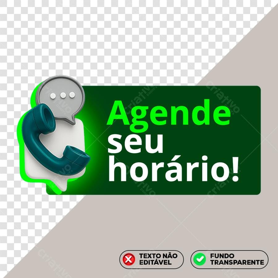 Agende seu Horário WhatsApp| PNG com fundo transparente