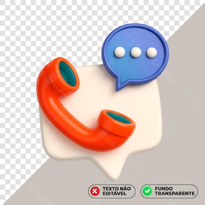 Contato Telefone Icon 3D PNG