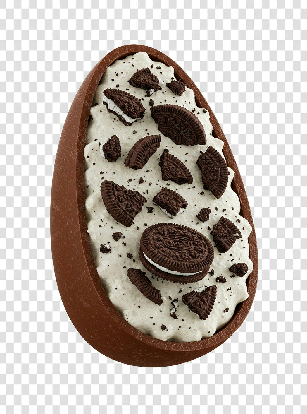 Mockup Ovo de Páscoa Oreo PNG com fundo transparente