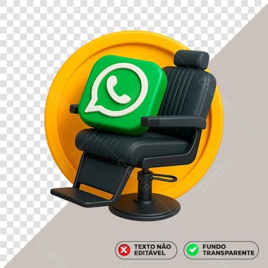 Contato WhatsApp Cabeleireiro Barbeiro 3D PNG