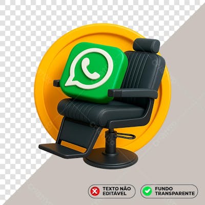 Contato WhatsApp Cabeleireiro Barbeiro 3D PNG